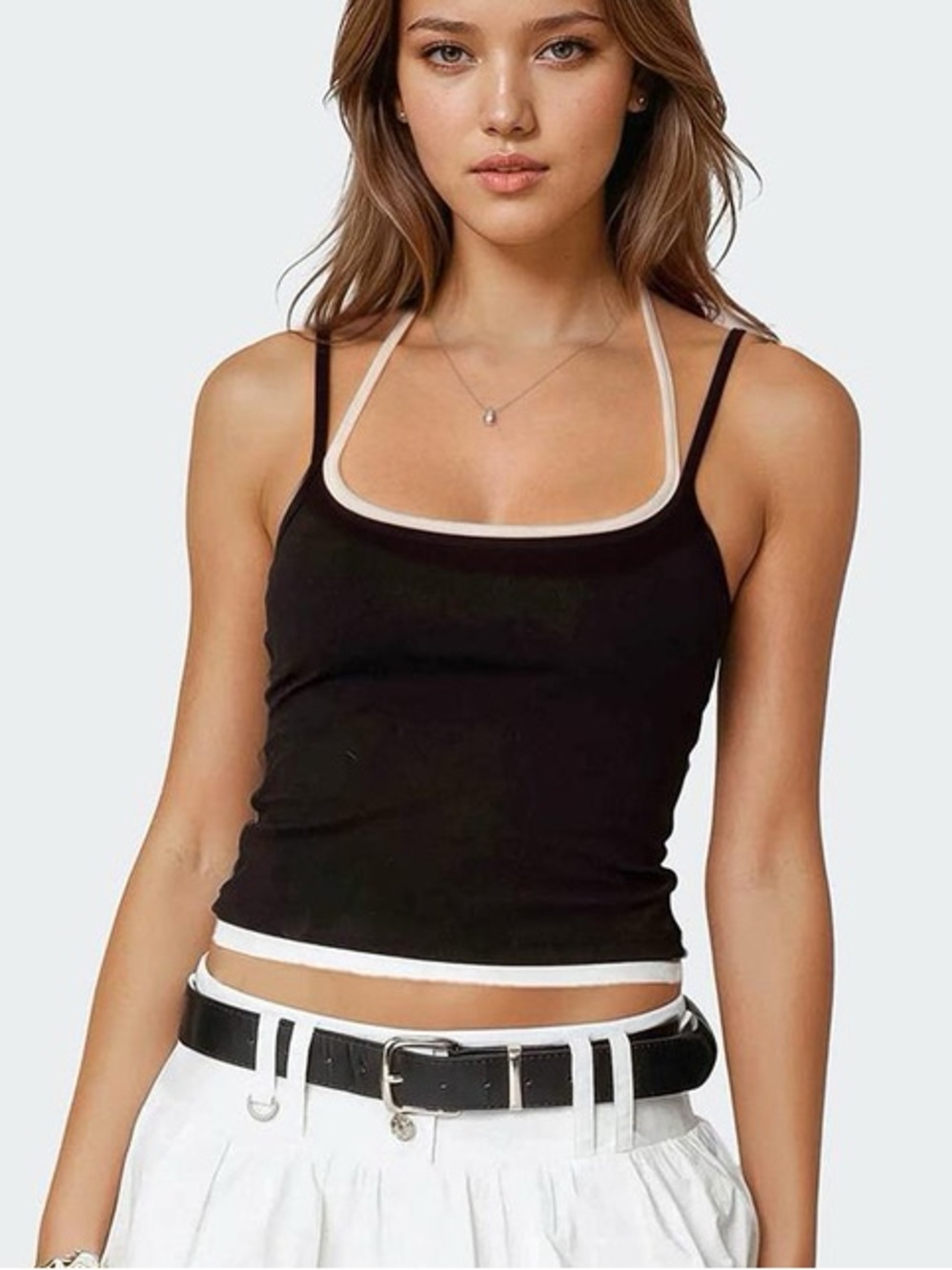 Urban outfitters out from under black white spaghetti strap halter top XS
